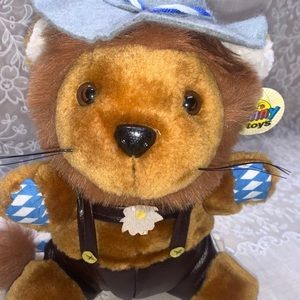 1997 Vintage 11" Gerhardshofen Germany yodeling lion plush stuffed animal